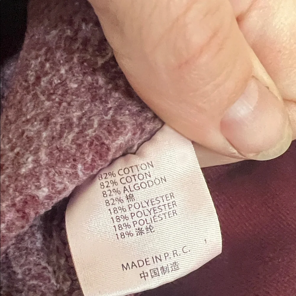 Brandy Melville Maroon Half-Zip Hoodie with New York Print - Picture 5 of 6
